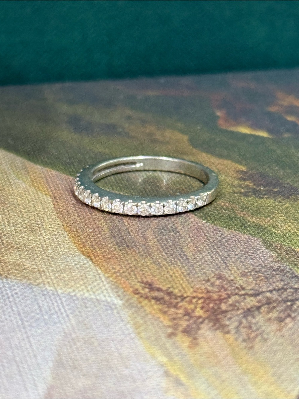 BEAUTIFUL LADIES 14K WHITE GOLD DIAMOND WEDDING BAND/RING .27TCW (SZ 7.25) 2.6G